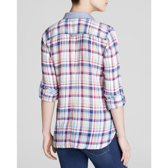 🌿C&C California Crinkle Tennis Plaid Button Up - Picture 2 of 8